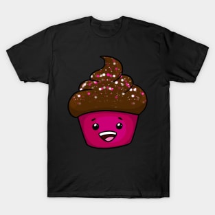 Chocolate Kawaii Cupcake with Sprinkles T-Shirt